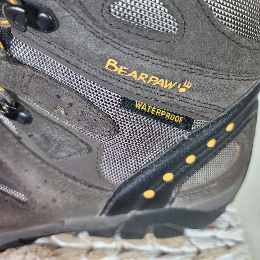 Bearpaw Brock Wide Mens Waterproof Hiking Boots Grey Black 11.5 Gorpcore Utility